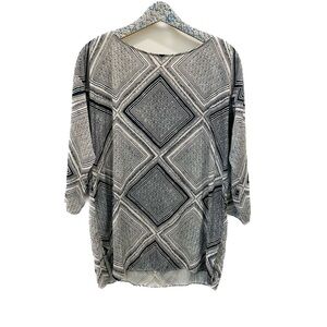 Calypso St Barth Tunic Shirt medium ivory blue resort